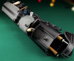 Elite 3x7 Vintage Leather Cue Case Chestnut -Billiards Supply Store ecv37 grey 01 1